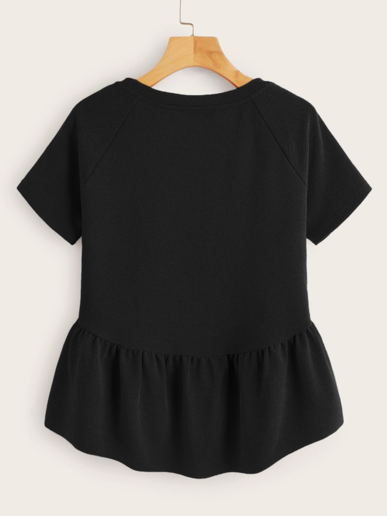 Plus Raglan Sleeve Peplum Top