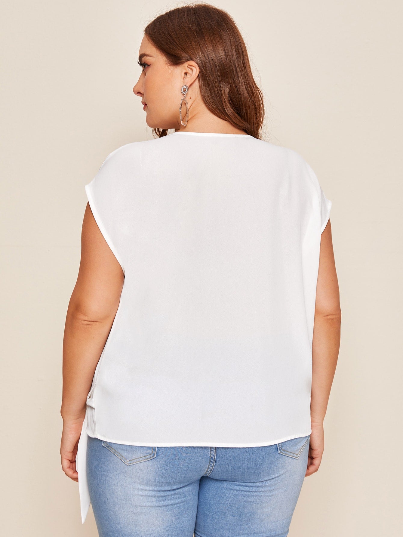 Plus Surplice Wrap Knot Top