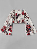 Plus Floral Print Bardot Blouse