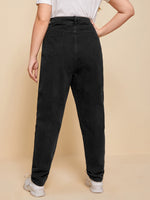 Plus Pocket Side Mom Jeans