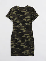 Split Hem Camo Dress
