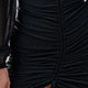 Plain Drawstring Long Sleeve Sweetheart Pencil Natural Short Womens Dress