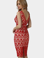 NEW FEELING Womens Red Midi Dresses