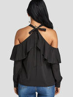 NEW FEELING Womens Black Blouses