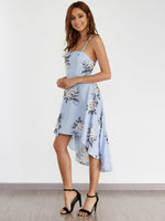 OEM Ladies Light Blue Floral Dresses