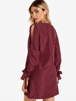 NEW FEELING Womens Burgundy Casual Dresses