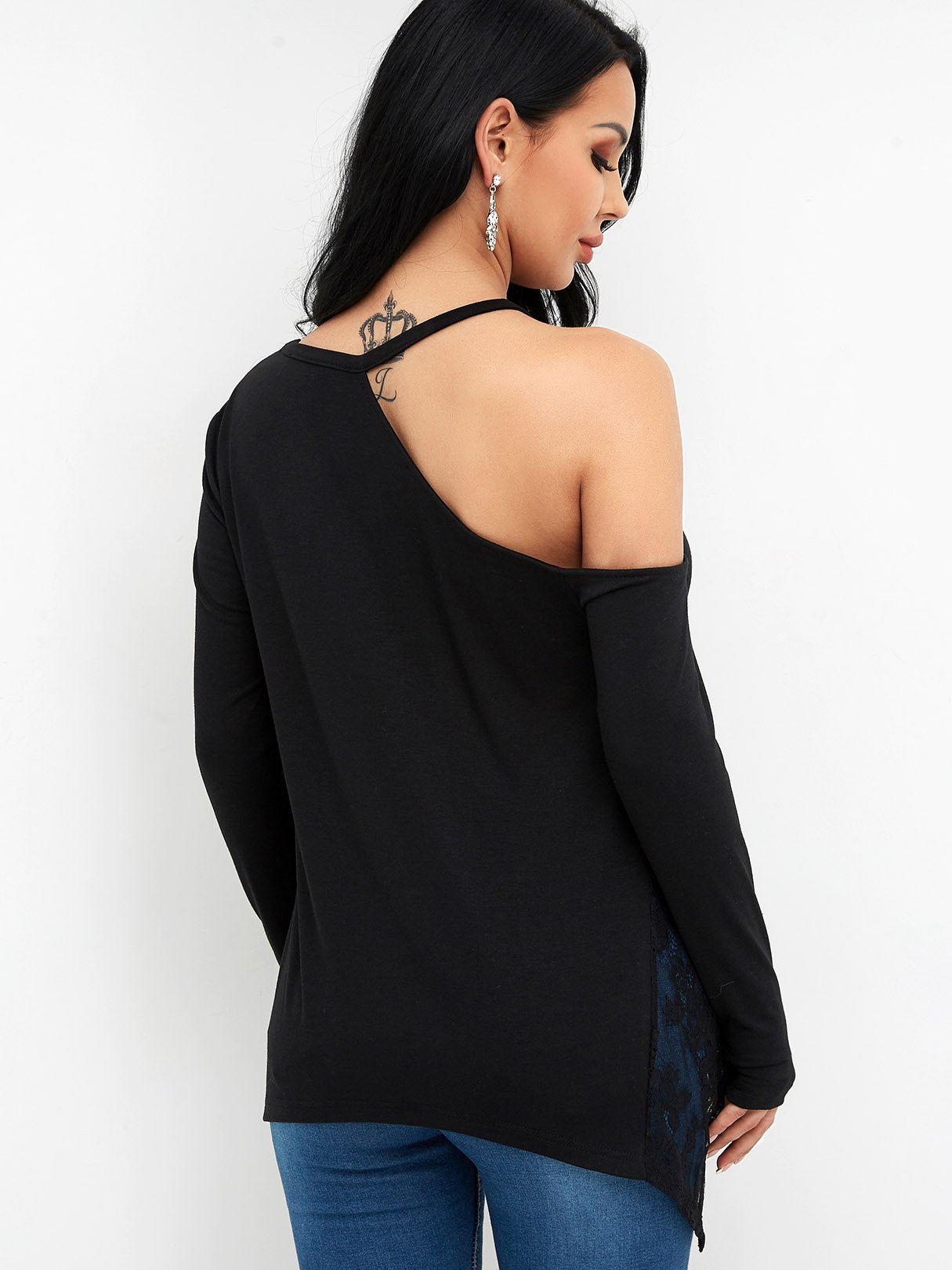 NEW FEELING Womens Black T-Shirts
