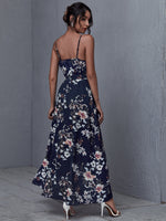 Wrap Belted Floral Print Cami Dress