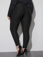 Plus Double Button Skinny Pants