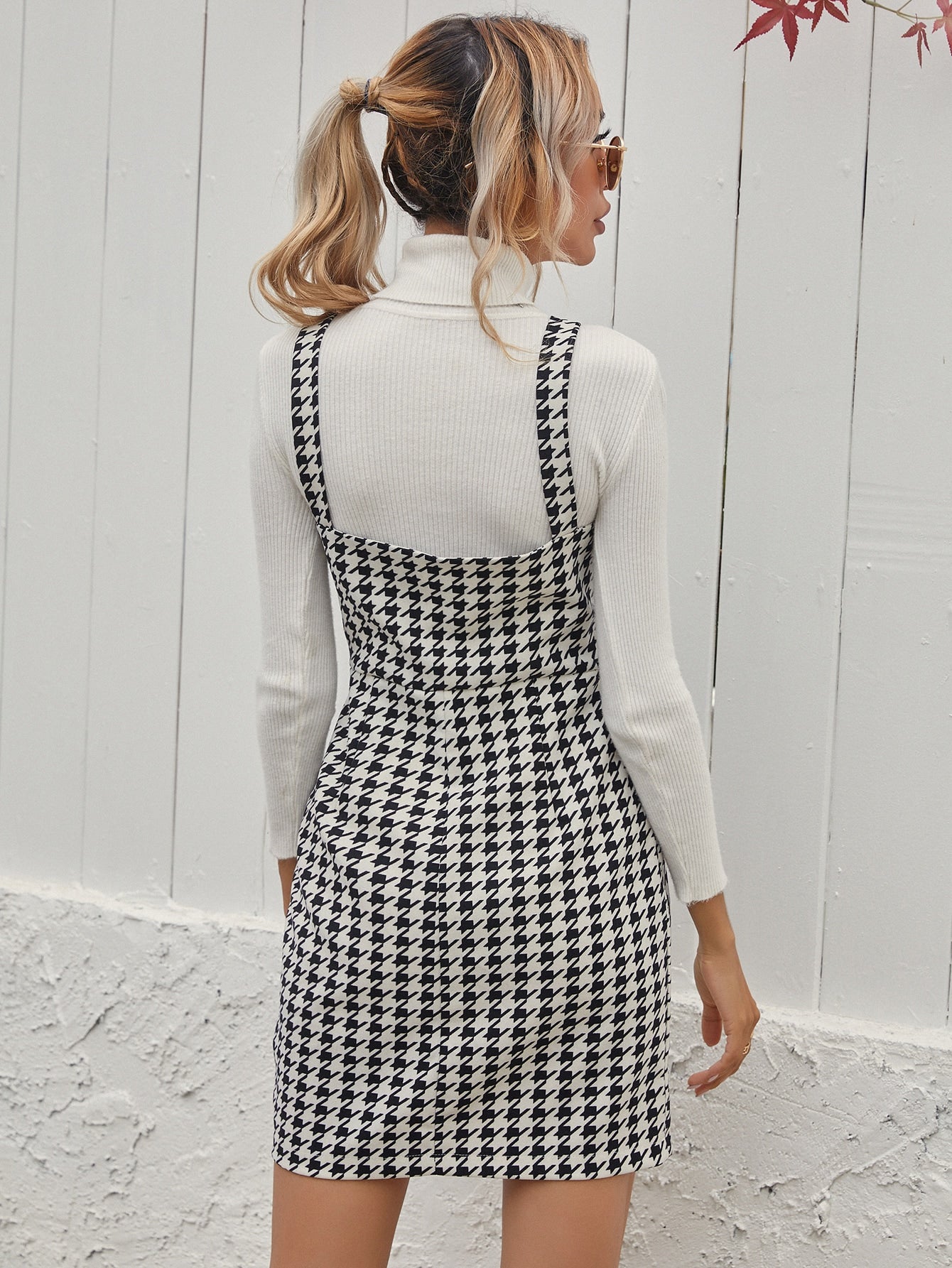 Houndstooth Print Dress