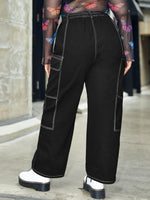 Plus Contrast Stitch Flap Detail Jeans