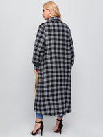 Plus Tartan & Gingham Pattern Longline Blouse