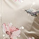 Floral Zipper Long Sleeve Keyhole Neckline Pleated High Waist Knee Length Dress