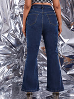 Plus High Waist Ripped Flare Leg Jeans