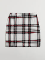 Plus Slit Hem Plaid Skirt