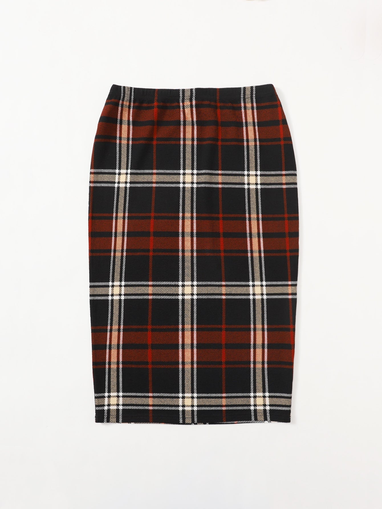 Plus Plaid Pattern Skirt