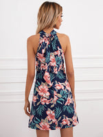 Tie Back Floral Halter Dress