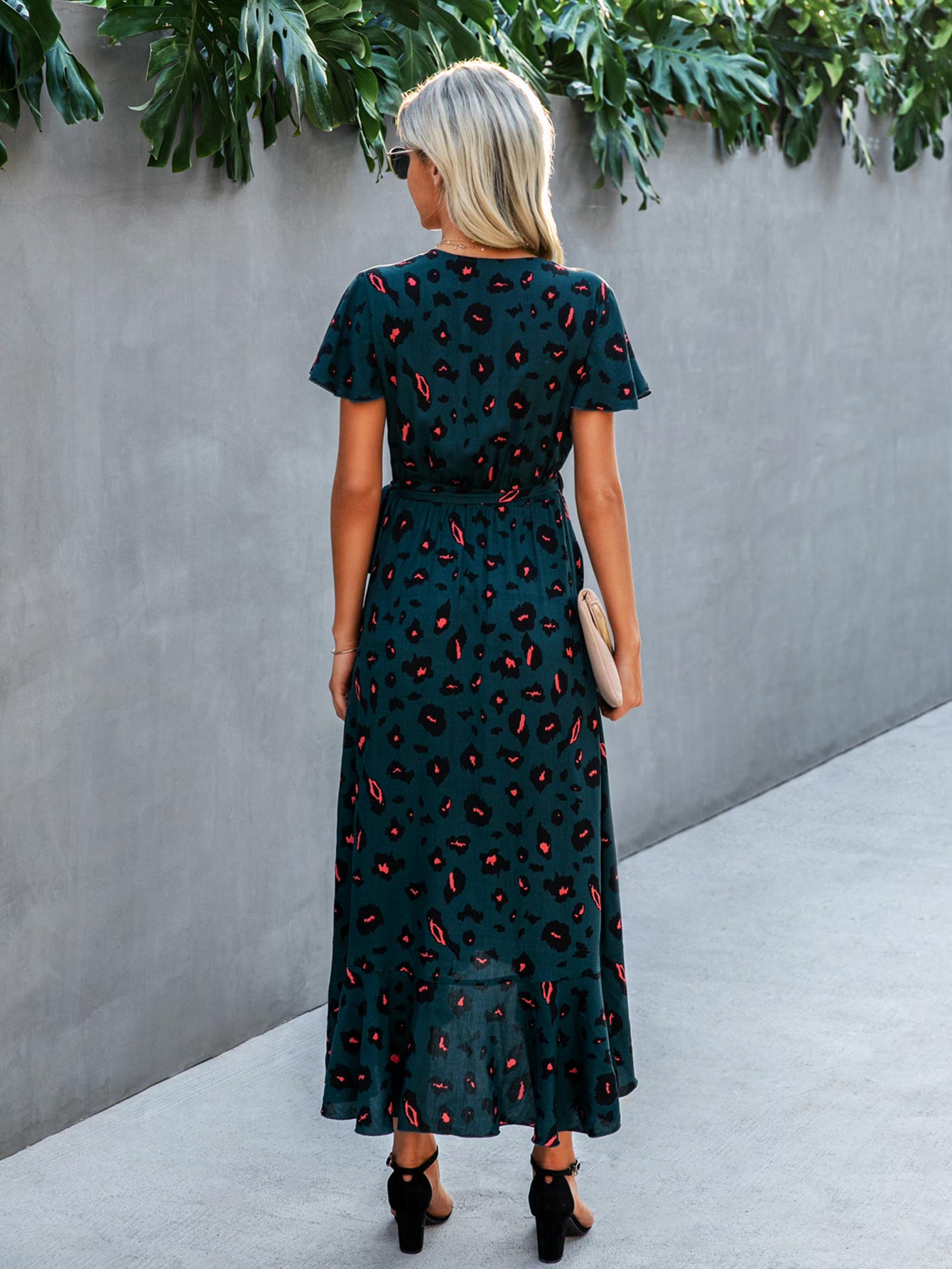 Allover Print High Low A-line Dress