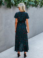 Allover Print High Low A-line Dress
