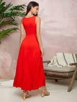 Twist Front Cut-out Flare Hem Dress