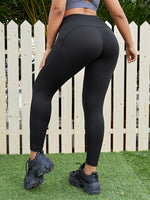 Plus High Waist Sports Leggings With Pocket