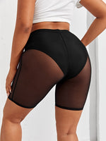 Plus Sheer Mesh Biker Shorts Without Panty