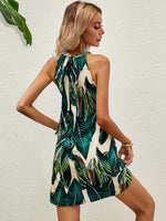 Tropical Print Tie Back Dress