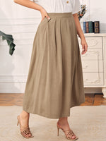 Plus High Waist Flare Skirt