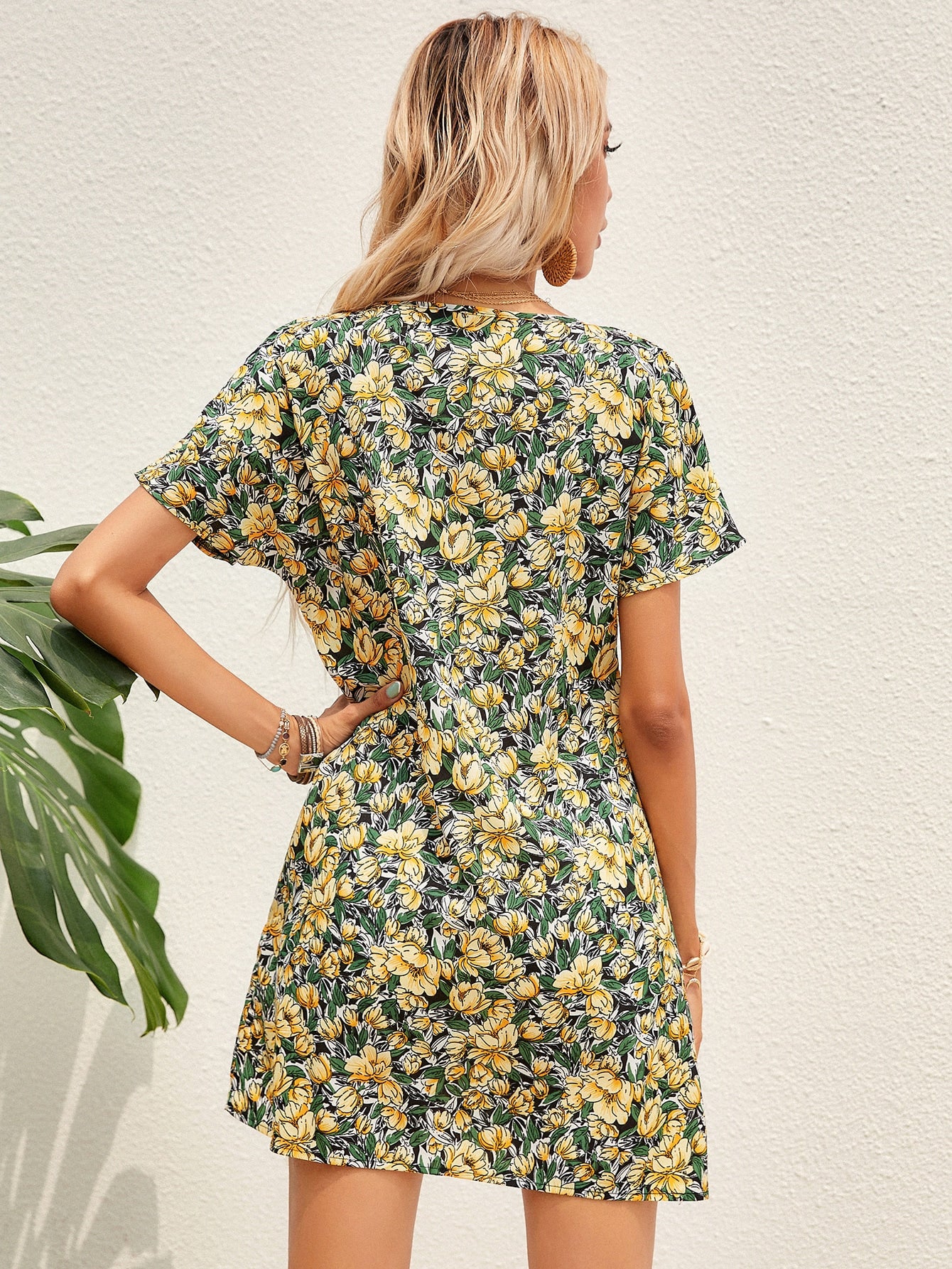 Allover Floral Tunic Dress