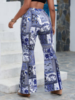Plus Paisley Print Flare Leg Pants