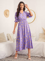 Puff Sleeve Polka Dot Dress