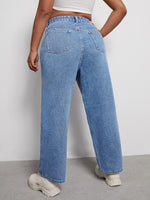Plus Heart Print Straight Jeans
