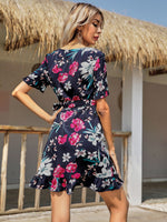 Floral Print Wrap Dress