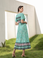 Butterfly Sleeve Floral A-line Dress