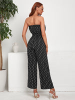 Off Shoulder Polka Dot Tube Jumpsuit