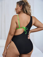 Plus Color Block One Piece Swimsuit