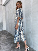 Graphic Print Belted Wide Leg Jumpsuit