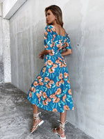 Allover Floral Bow A-line Dress