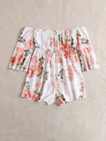 Floral Knot Front Bardot Romper