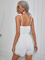 Swiss Dot Surplice Front Cami Romper