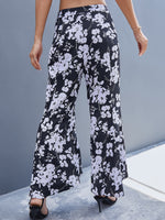 Floral Print Flare Leg Pants