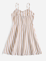 Button Front Striped Cami Dress