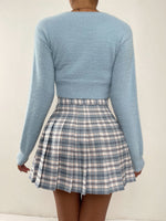 Appliques Crop Fuzzy Sweater