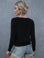 Solid Cut Out Front Sweater