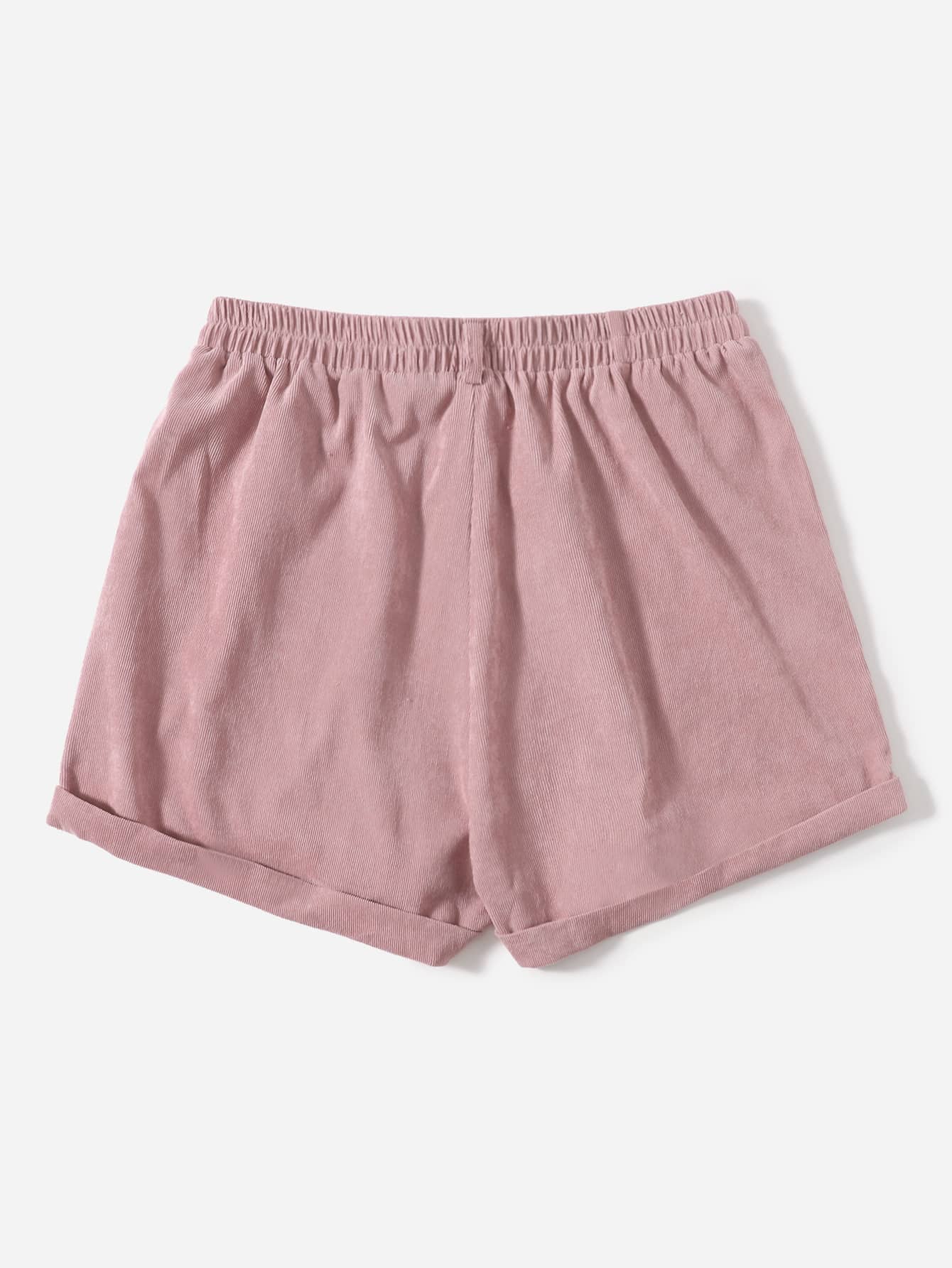 Plus Solid Corduroy Shorts