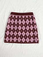 Argyle Pattern Knit Skirt