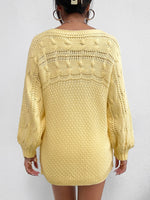 Cable Knit Bishop Sleeve Sweater