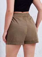 Plus Flap Pocket Wide Leg Shorts