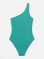 One Shoulder Rib-knit Bodysuit
