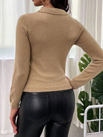 Solid Peekaboo Front Sweater